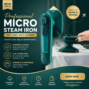 Mini Electric Steamer Iron Machine-Dark Green